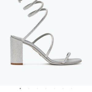 Rene Caovilla CLEO CRYSTAL GRAY SANDAL 80 - NEW 36.5